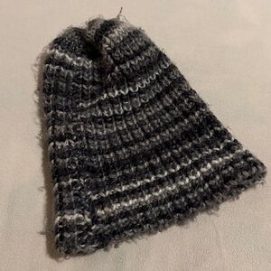 Cozy Black and Gray Knit Beanie